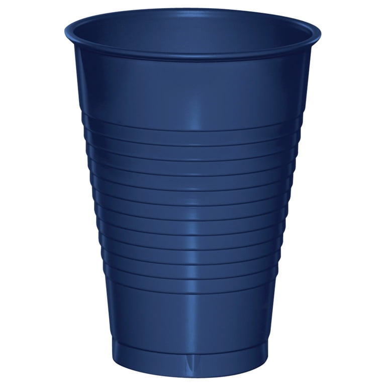 Navy Blue 12 oz Plastic Cups for 20 Guests