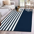 thumbnail image 1 of Navy Blue 3'x5' Washable Rug, Nautical Coastal Sea Abstract Art Non-Slip Area Rugs for Entryway Kitchen Classroom, StainResistant Dorm Throw Carpet, Low Pile Soft Indoor Floor Mat, 1 of 9