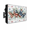 thumbnail image 1 of Navy Blue 4th of July Outdoor TV Cover 48 to 50 Inch Waterproof, Grey Plaid Independence Day Butterfly Stars 600D Oxford TV Covers with Zipper, Outside Flat TV Screen Protector 48"Wx30"Hx4.5"D, 1 of 7