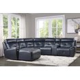 Navy Blue 6Piece Modular Reclining Sectional Sofa with Chaise, Modern