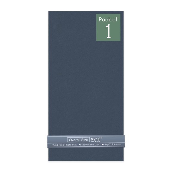 Navy Blue 8x16 Uncut Art Mat Board - No Opening - 1 Mat
