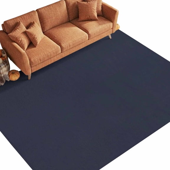 Navy Blue 9'x12' Large Area Rugs Modern Art Minimalist Coastal Watercolor Blue Washable Area Rugs Non-Slip Indoor Floor Mats for Villa Parlour, Hotel Lounge, Recreation Room