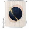 thumbnail image 1 of Navy Blue Abstract Art Shower Curtain Set - 72" x 78" Washable Bathtub Curtain with 12 Hooks, Modern Aesthetics Art Waterproof Fabric Stall Shower Curtains for Bathroom/Bathtub Décor, 1 of 6
