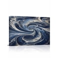 thumbnail image 1 of Navy Blue Abstract Wall Art for Living Room, Canvas Picture Wall Decor for Bathroom Bedroom, White Moire Abstract Painting Artwork for Office Kitchen Hallway Dining Room Home Decorations 24"x32", 1 of 8