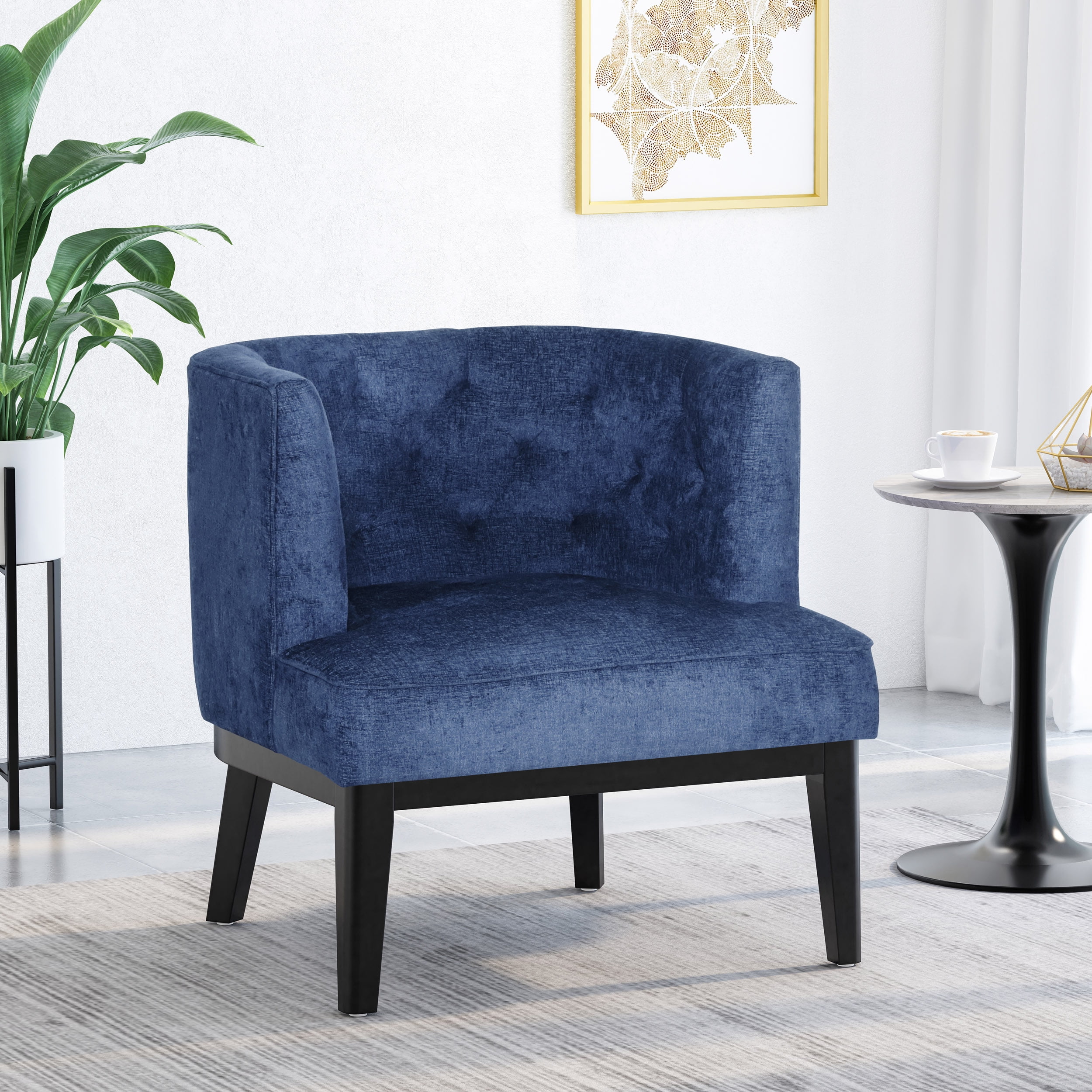 Navy Blue Accent Chair for Living Room, Bedroom, Contemporary ...
