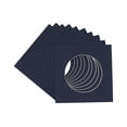 thumbnail image 1 of Navy Blue Acid Free 7x7 Cirlce Picture Frame Mat with White Core Bevel Cut for 5x5 Pictures - Fits, 1 of 3
