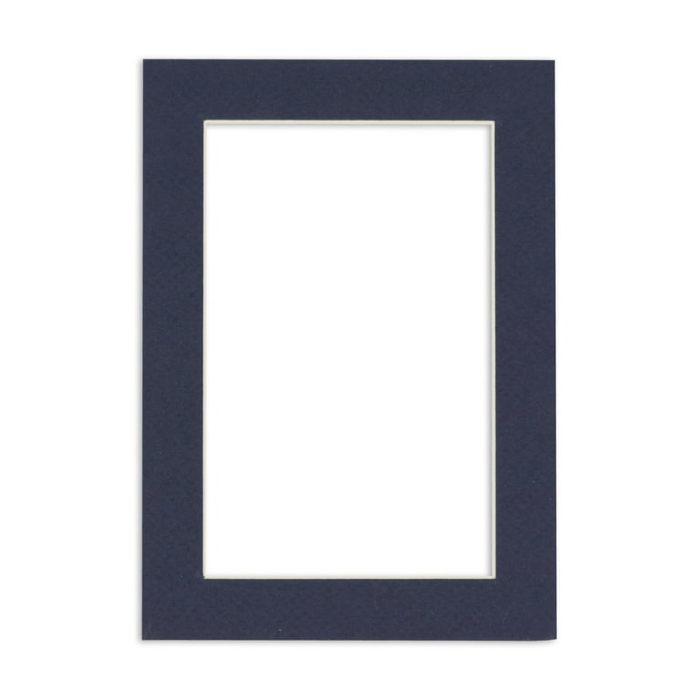 Navy Blue Acid Free 8.5x11 Picture Frame Mats with White Core Bevel Cut for  5x7 Pictures - Fits