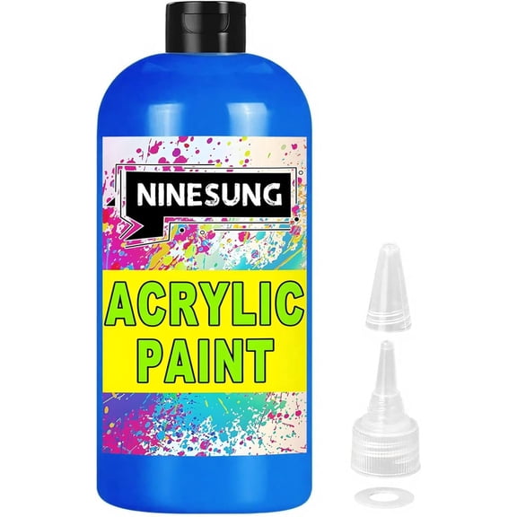 Navy Blue Acrylic Paint - Bulky-Size - 17 oz/500 ml Acrylic Paints Professional Artists Painting for Canvas Fabric Rock Easter Egg Wood Ceramic Glass Art Craft Painting (Navy Blue, 17 Fl Oz)