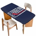 thumbnail image 1 of Navy Blue American Flag Table Cloths for 5 Foot Rectangle Tables, Abstract Red Hockey Stripes Us Flag Patio Waterproof Elastic Fitted Tablecloths, Washable Rectangular Table Cover for Camping, 1 of 8