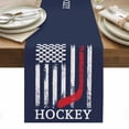 thumbnail image 1 of Navy Blue American Flag Table Runner - 48 Inch Long, Kitchen Dining Table Runner Dresser Scarves, Abstract Red Hockey Stripes Us Flag Farmhouse Decor for Coffee Tables Wedding Party Banquet, 1 of 8