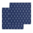 thumbnail image 1 of Navy Blue Anchor Kitchen Dish Towels for Drying Dishes Set of 2, Nautical Coastal Summer Ocean Ship Waffle Weave Microfiber Hand Tea Bathroom Towels Quick Dry & Absorbent Towel 12x12, 1 of 7