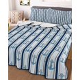 thumbnail image 1 of Navy Blue Anchor Nautical Full Size Down Alternative Comforter, Lightweight Comforter Quilt Bedding Set with Pillow Shams Blue Coastal Ocean All Seasons Bed Comforter Duvet Insert 78"x90", 1 of 7