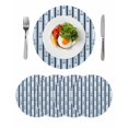 thumbnail image 1 of Navy Blue Anchor Nautical Round 15 Inch Placemats Set of 4, Blue Coastal Ocean HeatResistant Non Slip Place Mats for Dining Table, Wipeable Braided Kitchen Table Mats for Housewarming, 1 of 9