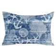 thumbnail image 1 of Navy Blue Anchor Nautical Throw Pillow Cover 16 x 24 Inch Decorative Pillow Cover Coastal Beach Coral Starfish Lumbar Pillowcase Seasonal Rectangle Cushion Case for Couch Sofa Bed Living Room, 1 of 9