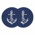 thumbnail image 1 of Navy Blue Anchor Round 13 Inch Placemats Set of 2, Coastal Nautical Marine Minimalist HeatResistant Non Slip Place Mats for Dining Table, Wipeable Braided Kitchen Table Mats for Housewarming, 1 of 9