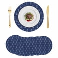 thumbnail image 1 of Navy Blue Anchor Round 15 Inch Placemats Set of 6, Nautical Coastal Summer Ocean Ship HeatResistant Non Slip Place Mats for Dining Table, Wipeable Braided Kitchen Table Mats for Housewarming, 1 of 9