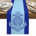 thumbnail image 1 of Navy Blue Anchor Table Runner - 108 Inch Long, Kitchen Dining Table Runner Dresser Scarves, Nautical Mandalas Boho Modern Abstract Farmhouse Decor for Coffee Tables Wedding Party Banquet, 1 of 8
