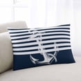 thumbnail image 1 of Navy Blue Anchor Throw Pillow Covers, Nautical Coastal Abstract Art Soft Breathable Pillow Cases with Invisible Zipper for Sleeping, King Size Pillowcases for Couch Bed Sofa Chair 20x36 Inches, 1 of 9