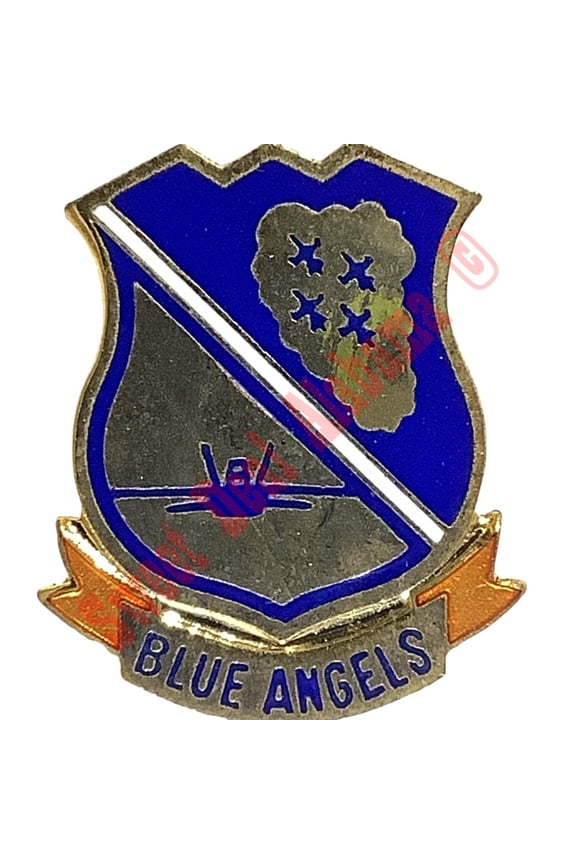 Navy Blue Angels Crest Hat, Lapel or Tie Pin, 1-1/8"H x 15/16"W