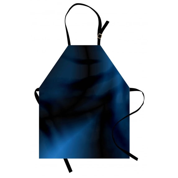 Navy Blue Apron Deep in the Majestic Ocean Themed Dark Blue Colored Design with Reflections Image, Unisex Kitchen Bib Apron with Adjustable Neck for Cooking Baking Gardening, Dark Blue, by Ambesonne