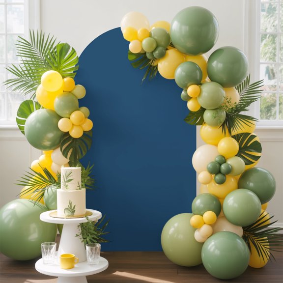 Navy Blue Arch Backdrop Cover 4 FT, Classic Blue Color Solid Background Rustic Farmhouse Wedding Arch Cover Stretchy Backdrop Stands Covers for Birthday Party Ceremony Banquet Decor