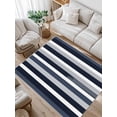 thumbnail image 1 of Navy Blue Area Rug for Bedroom 2.7x5 Ft Grey Black Stripe Abstract Geometric Striped Super Soft fuzzy Throw Rug Non-Slip Fluffy Plush Indoor Floor Carpet for Living Room Nursery Home Decor, 1 of 8