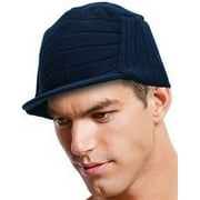 Navy Blue Army Style Surplus Beanie Flat Top Knit Cap with Visor by KC Caps®