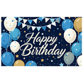 thumbnail image 1 of Navy Blue Backdrop Banner with Balloons Stars Happy Birthday Party Supplies Photography Props Decors Birthday Party Background Decorations, 1 of 7