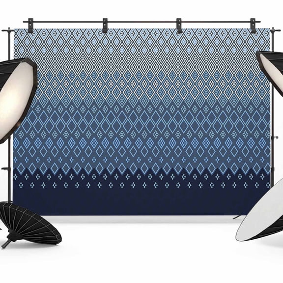 Navy Blue Backdrop for Photography, Gradient Diamond Plaid Photo Backdrop Portrait Background Party Banner Photo Backgrounds for Studio Booth Props, 10x8ft