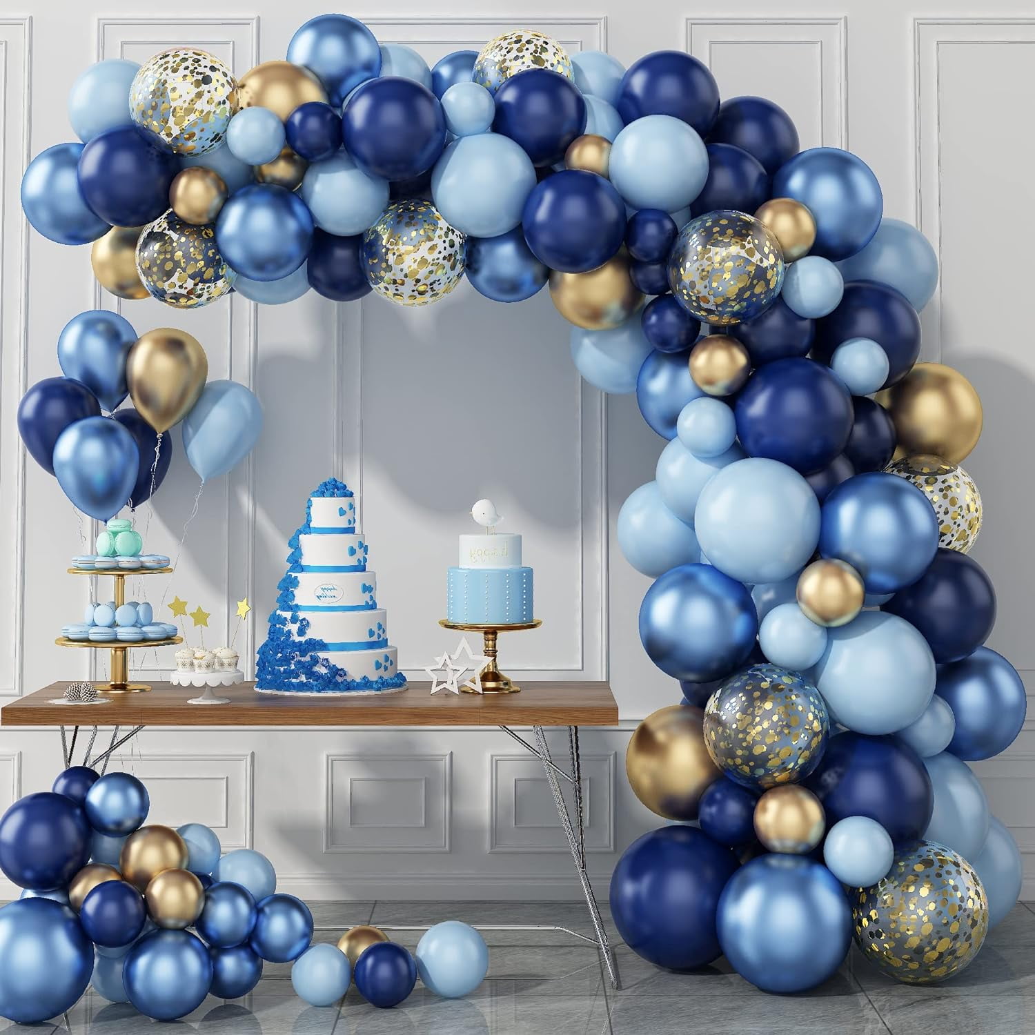 Blue Sea 25 Ft. Balloon Garland Kit with Fish Net - 81 Pc.