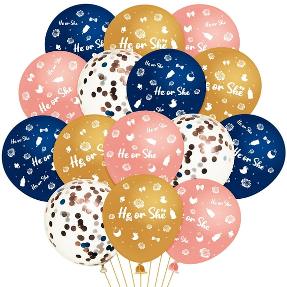 Navy Blue Balloon Rose Gold Latex Balloon Set, 36 Pieces Multicoloured Balloons for Party Decorations