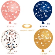 36 Piece Balloon Set, Navy Blue and Rose Gold Latex Balloons for Party Decorations