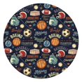 thumbnail image 1 of Navy Blue Baseball Football Pattern Round Fitted Tablecloth with Elastic Edge,Dining Table Cover Waterproof,Outdoor Round Tablecloth for Camping,Dining,Indoor and Outdoor, 1 of 7