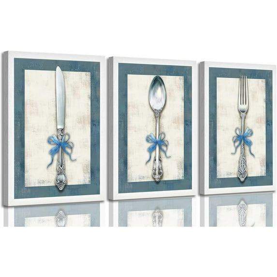 Navy Blue Bathroom Canvas Wall Art Paintings Fun Blue Bathtub and Toilet Paintings Pictures Wall Decor Posters Print Artwork for Washroom Restroom Home Decoration(Only canvas)