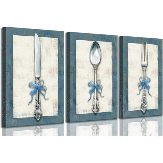 Navy Blue Bathroom Canvas Wall Art Paintings Fun Blue Bathtub and Toilet Paintings Pictures Wall Decor Posters Print Artwork for Washroom Restroom Home Decoration(Only canvas)