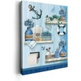 thumbnail image 1 of Navy Blue Bathroom Decor Wall Art Farmhouse Flower and Anchor Turtle Poster Blue Bathroom Picture Canvas Print Décor for Bathroom Bedroom Framed Artwork 12x16 inch, 1 of 6