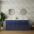 Navy Blue Bathroom Vanity with Marble Countertop and Sink 72inch