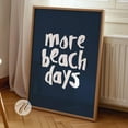 thumbnail image 1 of Navy Blue Beach Days Print, Coastal Typography Art UNFRAMED PAPER POSTER, Home Decor, Vintage Gift, Living Room Dercor, 1 of 3