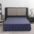 thumbnail image 1 of Navy Blue Bed Skirt Twin Size Ruffled Bed Skirt with Split Corners, 16 Inch Drop Dust Ruffle Bed Skirts with Platform, Navy Blue, 1 of 7