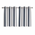 thumbnail image 1 of Navy Blue Beige Kitchen Curtains Short 54 Inch Length, Retro Simple Abstract Vertical Stripes Grommet Top Bedroom Living Room Curtains, Light Filtering Cafe Curtain Drapes 2 Panels Set 84''x54'', 1 of 9