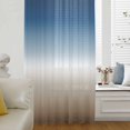 thumbnail image 1 of Navy Blue Beige Ombre Cream Sheer Curtains 72 Inch Length, Light Filtering Voile Curtain Panel, Modern Abstract Art Aesthetics Rod Pocket Drapes Window Treatments for Living Room Bedroom 52"x72", 1 of 9
