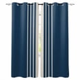 thumbnail image 1 of Navy Blue Beige Striped Blackout Curtains for Bedroom Living Room Darkening Curtains 84 Inch Length 2 Panels Set Modern Farmhouse Retro Lines Window Curtain Window Treatment Grommet Drapes 42"x84", 1 of 9