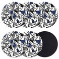 thumbnail image 1 of Navy Blue Black Geometric Coasters Set of 6, Absorbent Coasters for Drinks, Abstract Art Modern Line Coaster for Desk Coffee Table Protection, Home Decor House Warming Gifts 4", 1 of 8