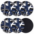 thumbnail image 1 of Navy Blue Black Geometric Coasters Set of 6, Absorbent Coasters for Drinks, Modern Art Abstract Grey Line Coaster for Desk Coffee Table Protection, Home Decor House Warming Gifts 4", 1 of 8