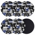 thumbnail image 1 of Navy Blue Black Geometric Coasters Set of 6, Absorbent Coasters for Drinks, Modern Color Block Abstract Coaster for Desk Coffee Table Protection, Home Decor House Warming Gifts 4", 1 of 8