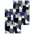 thumbnail image 1 of Navy Blue Black Geometric Kitchen Dish Towels for Drying Dishes Set of 2, Modern Abstract Art Block Waffle Weave Microfiber Hand Tea Bathroom Towels Quick Dry & Absorbent Towel 15.7x23.6, 1 of 7