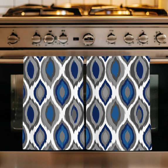 Navy Blue Black Geometric Kitchen Towels Set of 1, Abstract Art Diamond Modern Absorbent Dish Towels for Kitchen, Microfiber Hand Towel, Quick Drying Tea Towel for Cleaning Decorative Dishcloths