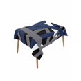 thumbnail image 1 of Navy Blue Black Geometric Rectangle Tablecloth, Modern Art Abstract Grey Line Waterproof & StainResistant Tablecloth, Washable Oil-proof Table Cover for Dining/Party/Wedding/Camping/Buffet 52x70 In, 1 of 9