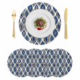 thumbnail image 1 of Navy Blue Black Geometric Round 13 Inch Placemats Set of 4, Abstract Art Diamond Modern HeatResistant Non Slip Place Mats for Dining Table, Wipeable Braided Kitchen Table Mats for Housewarming, 1 of 9