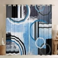 thumbnail image 1 of Navy Blue Black Grey Blackout Curtains,Ombre Geometric Curtains,Oil Painting Window Curtains Drapes,Grunge Geometry Circles Swirls Darkening Curtains,Modern Abstract Artwork Window Treatments 42"X63", 1 of 5
